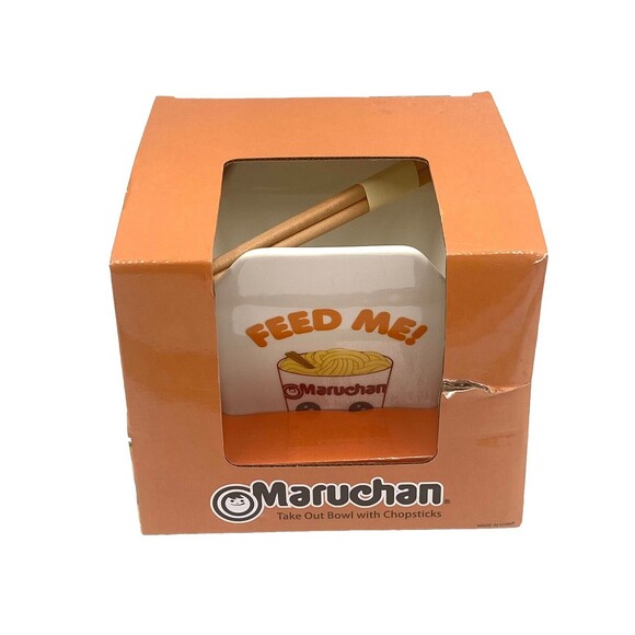 Maruchan Ramen Take Out Bowl with Chopsticks Ceramic New in Box MAD Engine - Picture 1 of 6